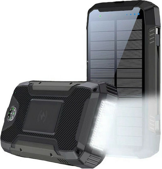 PowerNeed Ηλιακό Power Bank 20000mAh Μαύρο