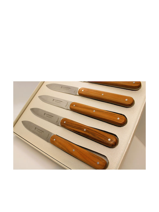 Claude Dozorme Olive Wood Μαχαίρια Φιλεταρίσματος από Ανοξείδωτο Ατσάλι 11cm 6τμχ