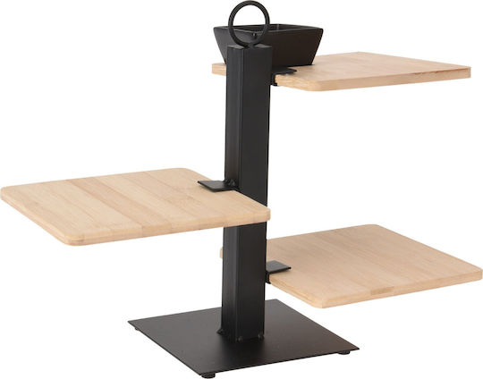 Excellent Houseware Κεραμική Εταζέρα 3 Ορόφων 3 Θέσεων Μαύρη Π32xΜ15xΥ27cm