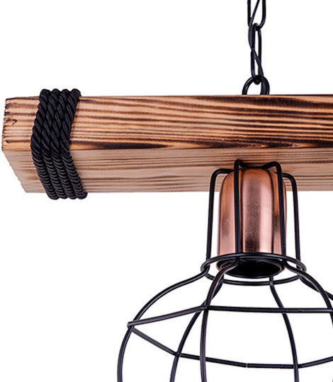 Pakketo Pwl1033 Pendant Light Black Boho with Rope for Socket E27 28.5x15x50cm