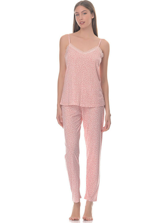 Sorrisino Sommer Damen Robe mit Pyjama Pink