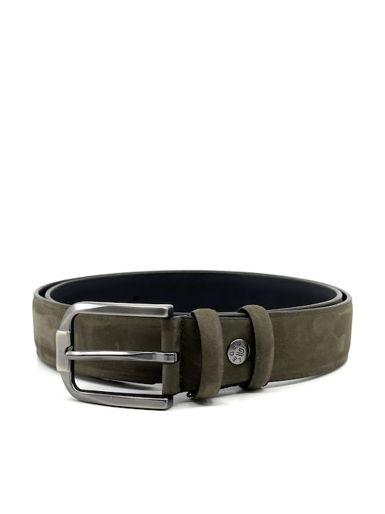 Men's Belt Leather Khaki LC-01/OLIVE