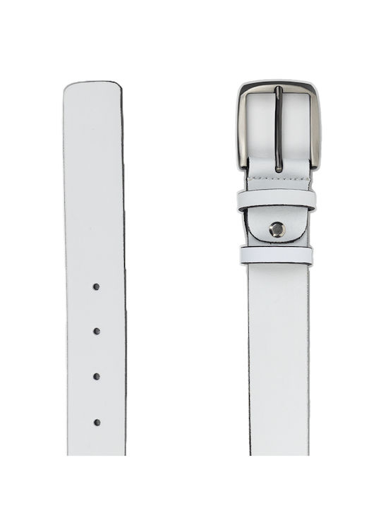 Bergman Men's Leather Belt White