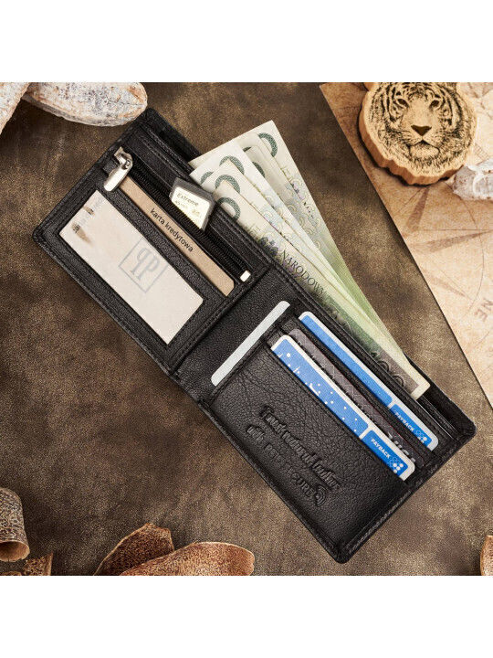 Кожено Мъжки Портфейл с RFID Черен