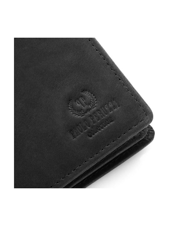 Leather Men's Wallet Classic with RFID Blue