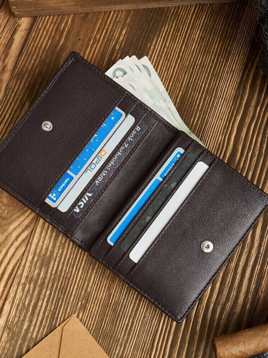 Leather Men's Wallet Classic with RFID Brown