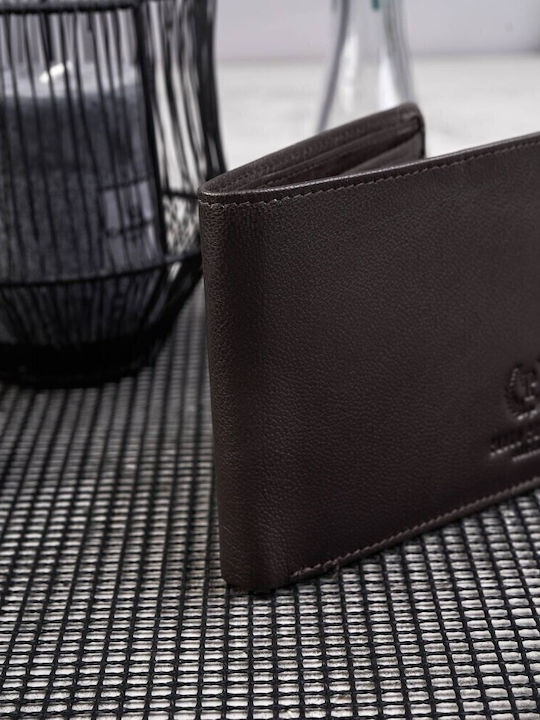 Leather Men's Wallet Classic with RFID Brown