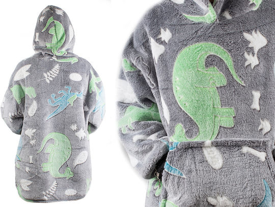 Children's Hooded Blanket Hood Sleeves Zola Phosphorescent Inserts Warm Fuzzy Room