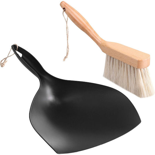 Navaris Retro Dustpan Σετ Ρετρό Σκούπα Ξύλο Οξιάς Φαράσι 29.5 X 17.5 Cm Black 61966.01 61966.01
