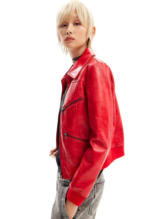 Desigual Γυναικείο Biker Jacket Κόκκινο