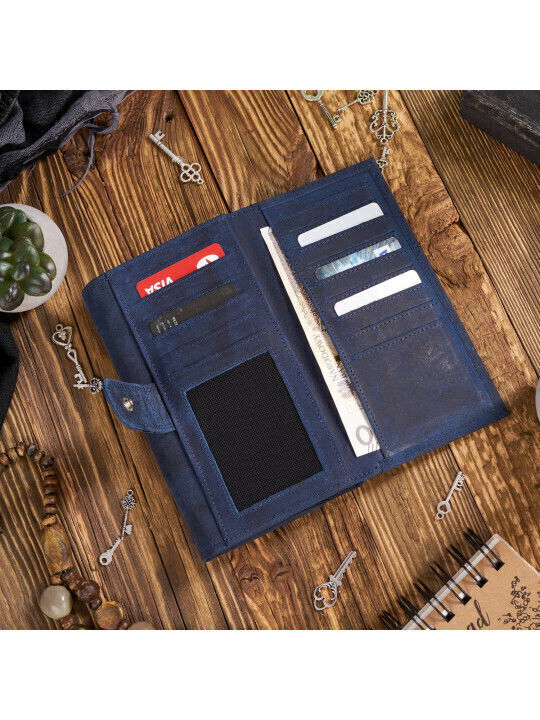 Leather Waist Bag Navy Blue