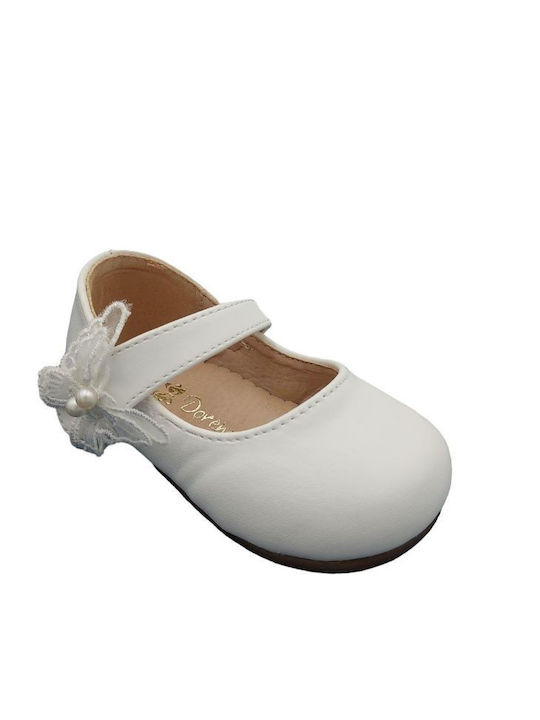 Doremi Kids Anatomic Ballerinas with Hoop & Loop Closure White