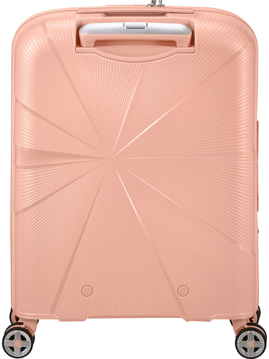 American Tourister Starvibe Spinner Exp 55 Cabin Hard Suitcase Metallic Peach with 4 Wheels Height 55cm
