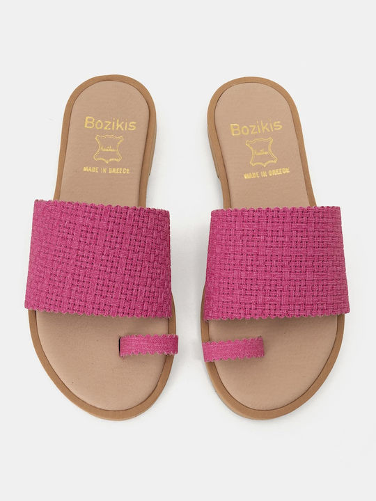 Bozikis Piele Sandale dama în Fuchsia Culoare