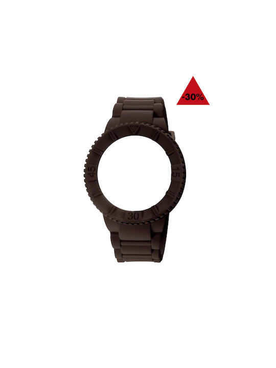 WATX & CO Καουτσούκ Λουράκι Καφέ 43mm