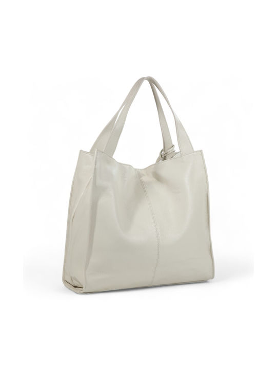 Leder Damentasche Schultertasche Beige