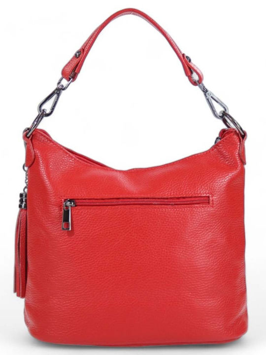 Leather Women's Bag Shoulder Red