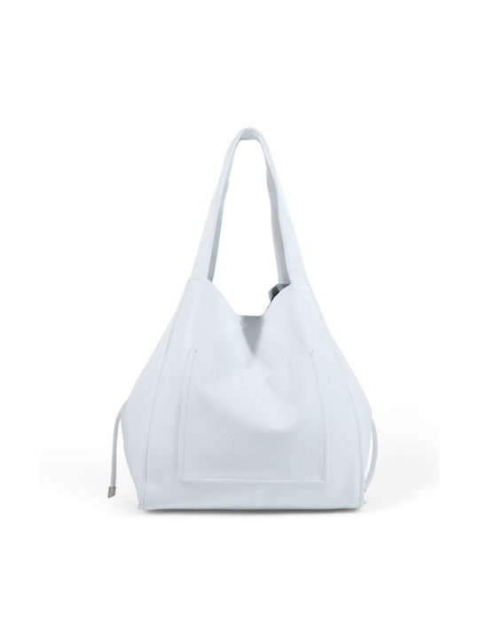 Damen Leder Shopper Tasche Weiß