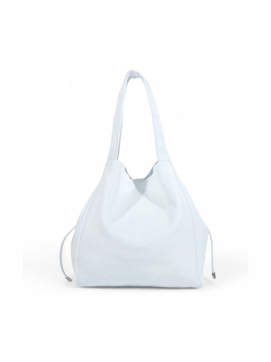 Damen Leder Shopper Tasche Weiß