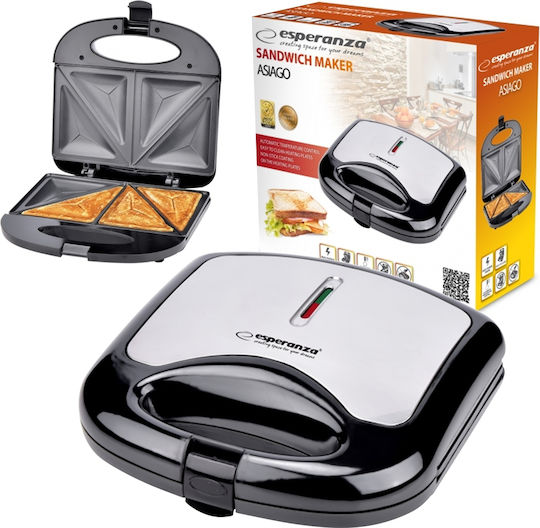 Esperanza Sandwich Maker for for 2 Sandwiches Sandwiches 1000W Inox