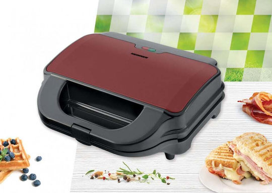 Heinner Sandwich Maker with Removable Plates for 2 Sandwiches 900W Red