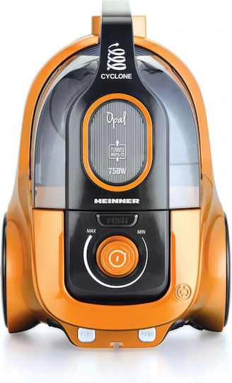 Heinner HVC-V750OR Ηλεκτρική Σκούπα 750W με Κάδο 2.2lt Πορτοκαλί