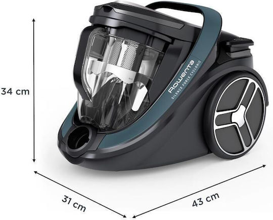 Rowenta Silence Force Cyclonic Effitech Staubsauger 500W Beutellos 2.5Es Schwarz