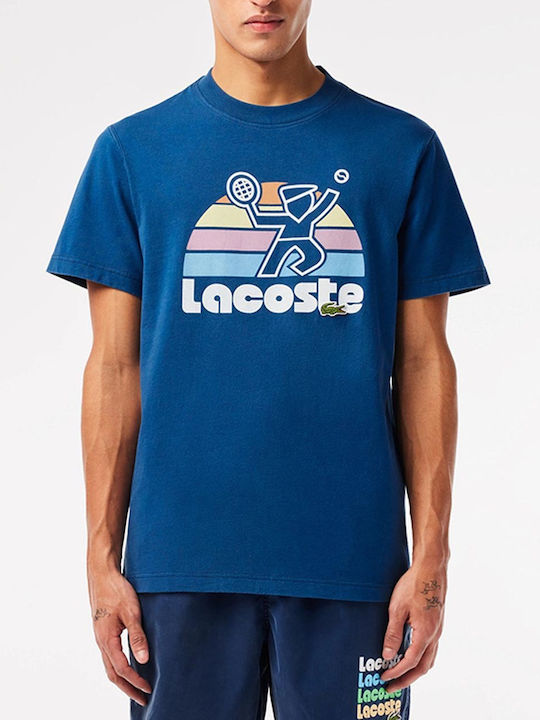 Lacoste Ανδρικό T-shirt Κοντομάνικο Blue