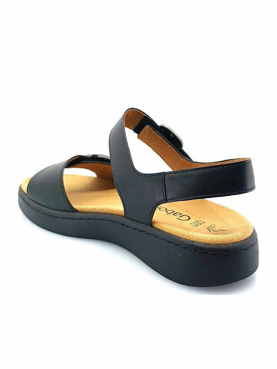 Δερμάτινα Γυναικεία Ανατομικά Σανδάλια Μαύρα