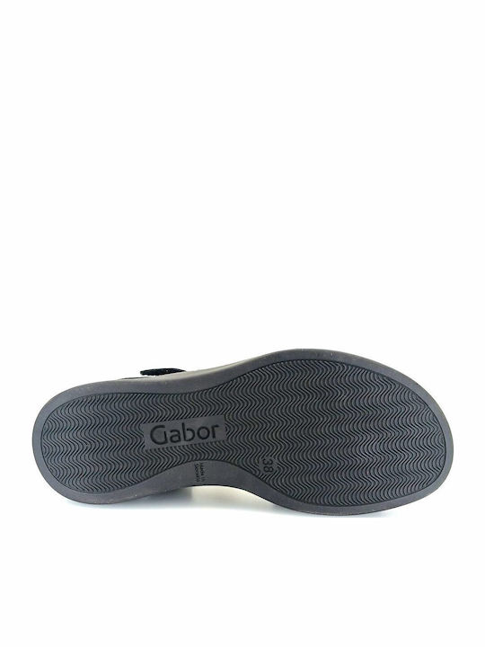 Leather Women's Flat Sandals Anatomic in Black Color