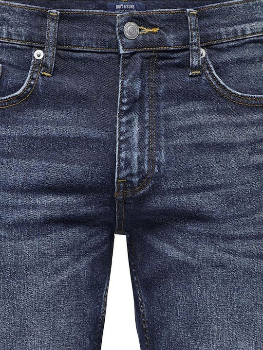 Ανδρική Βερμούδα Τζιν Dark Blue Denim