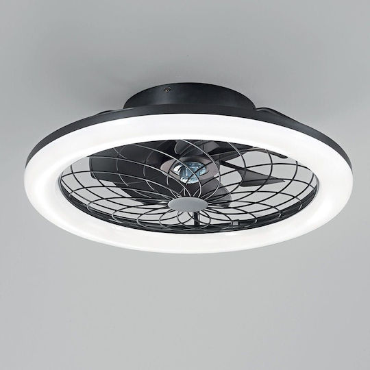 Fan Europe Etesia Deckenventilator 49cm mit Licht und Fernbedienung Schwarz