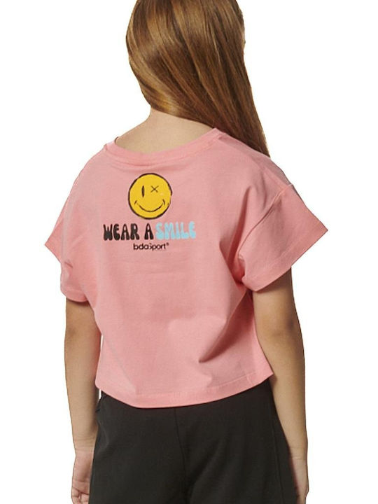 Body Action Kids Crop Top Short Sleeve Pink