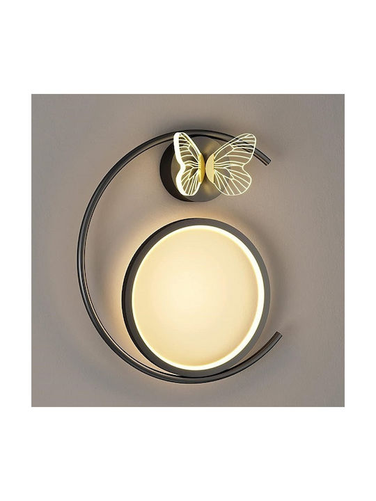 Ph214 Modern Wandleuchte mit Integrierte LED und Warmes Weiß Licht Schwarz 30x25cm