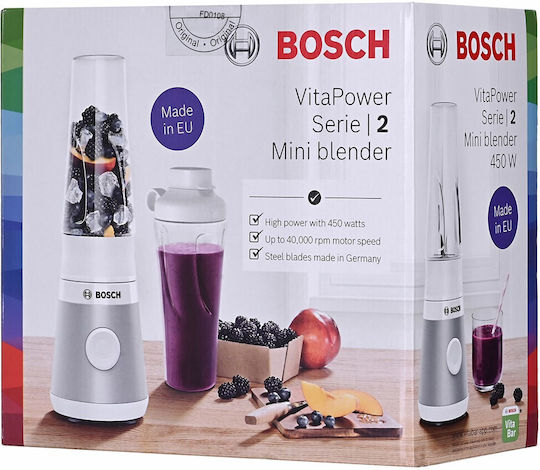 Bosch Serie 2 Блендер с Каната Тритан 600 мл 450W Сребрист