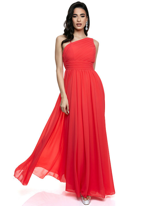 One-Shoulder-Kleid mit plissiertem Bustier