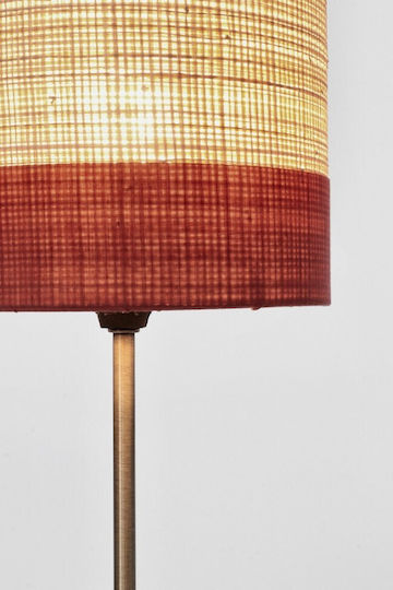Bizzotto Aylen Fabric Table Lamp for Socket E14 with Red Shade and Gold Base 2pcs