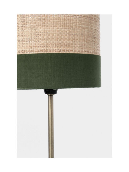 Bizzotto Aylen Fabric Table Lamp for Socket E14 with Green Shade and Gold Base 2pcs