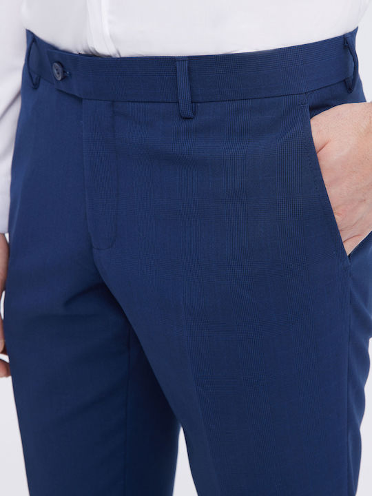 Classic Blue Trousers Prince De Galles Aristoteli Bitsiani