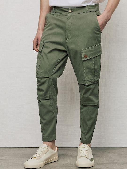 P/Coc Men's Trousers Cargo in Regular Fit Oil Green