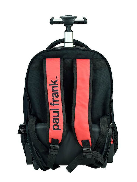 Paul Frank School Bag Trolley Elementary Black with Water Bottle Holder 30L