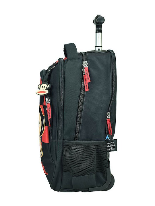 Paul Frank School Bag Trolley Elementary Black with Water Bottle Holder 30L