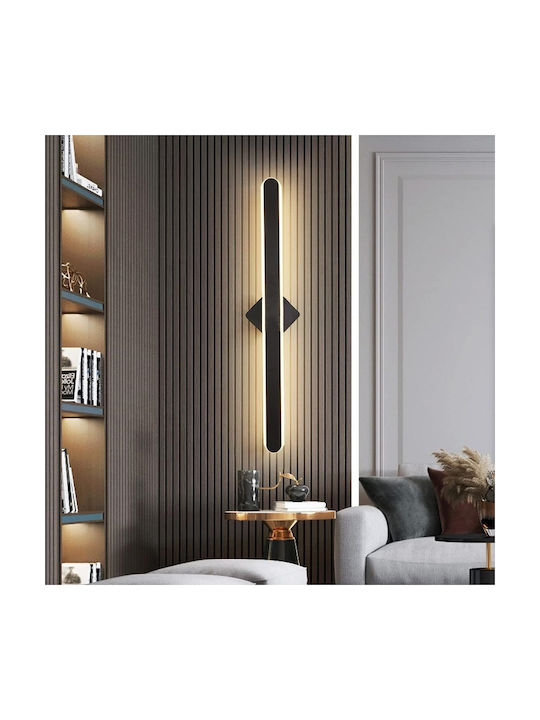 Ph211 Modern Wandleuchte mit Integrierte LED und Warmes Weiß Licht Schwarz 60x15.7cm