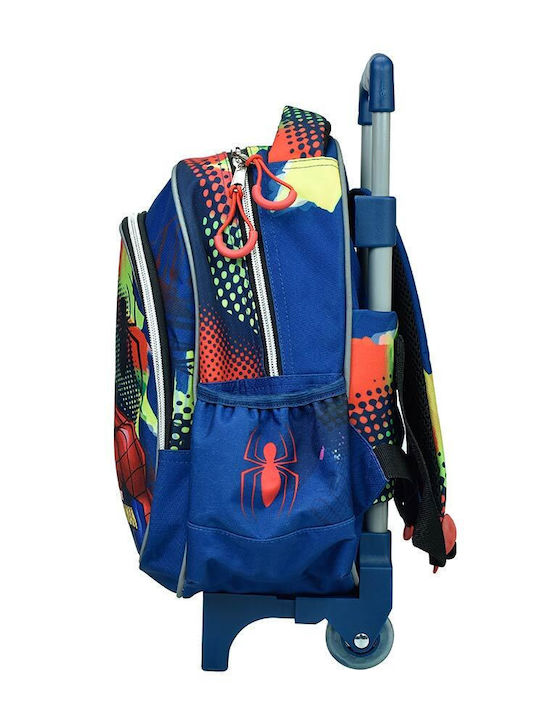 Gim Spiderman Schulranzen Trolley Grundschule Blau mit Flaschenhalter 12Liter