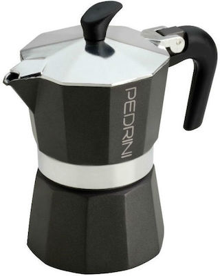 Pedrini 9112-8 Stovetop Espresso Pot for 2 Cups Gray