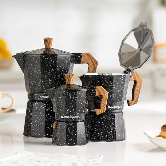 Nava Stovetop Espresso Pot 1 Cup Black