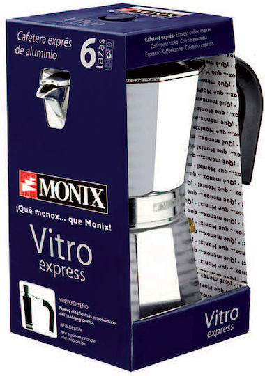 Monix M620003 Espresso-Kanne 3 Cups Edelstahl Silber