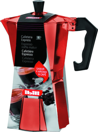 Ibili Bahia Μπρίκι Espresso 6cups Κόκκινο