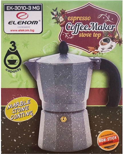 Elekom Μπρίκι Espresso 3cups Ασημί