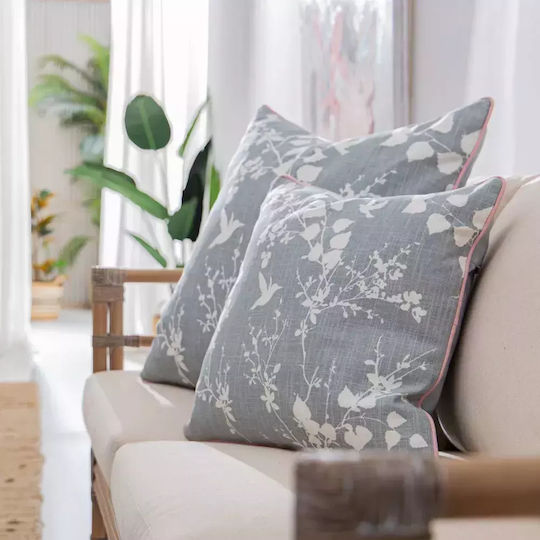 Ixia Regal Μαξιλάρι Γκρι - Μπεζ 60x60εκ.